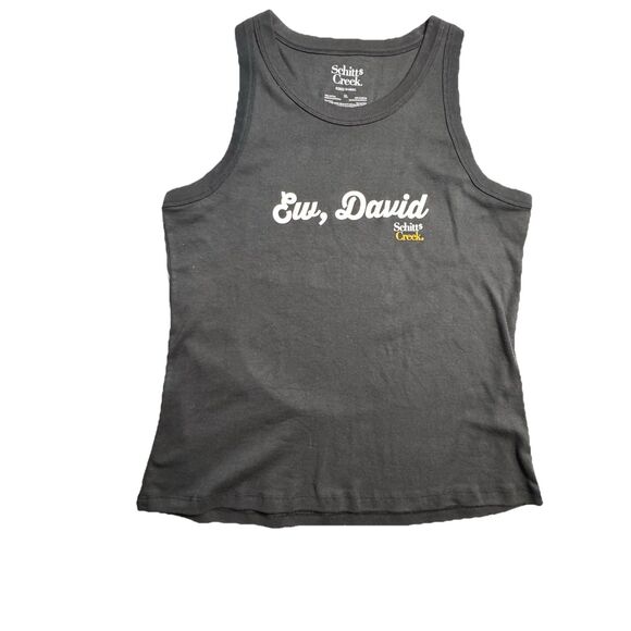 New with tags Schitt’s Creek ladies ‘Ew, David’ black tank top size XL - Picture 3 of 8
